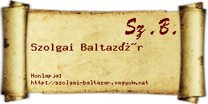 Szolgai Baltazár névjegykártya